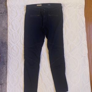 AG black moto legging w/ zipper leg - size 31